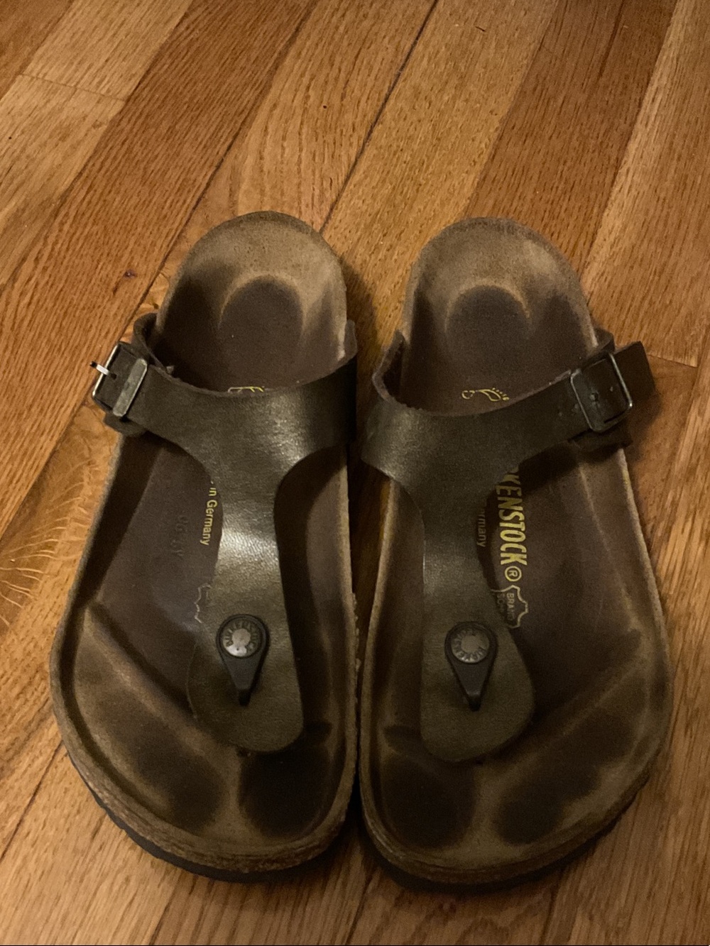 Birkenstock Gizeh Brown Thong Sandals with Buckle size 7 EU38 Women’s
